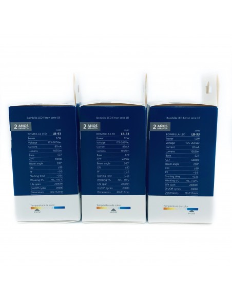 Bombilla Led E27 A60 globo 12w 3000K