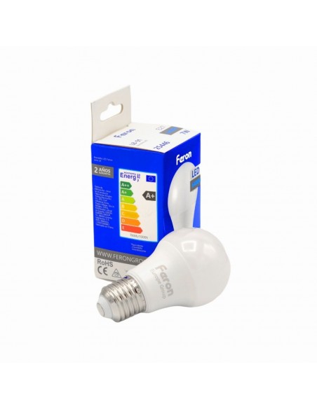 Bombilla Led E27 A60 globo 7W 6400K