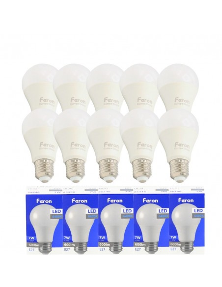Bombilla Led E27 A60 globo 7W 6400K
