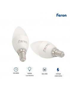Bombilla Led E14 vela 5w 4000K