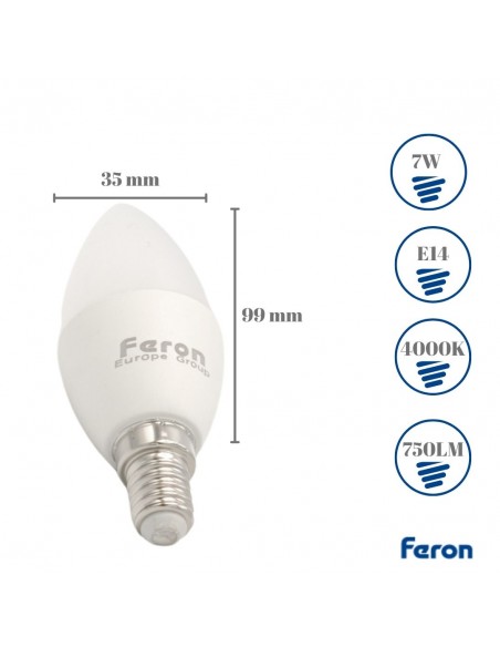 Bombilla Led E14 vela 7w 4000K