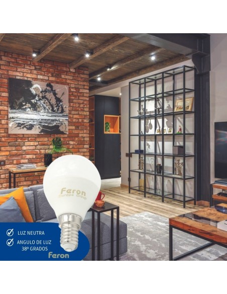 Bombilla Led E14 globo G45 7W 4000K