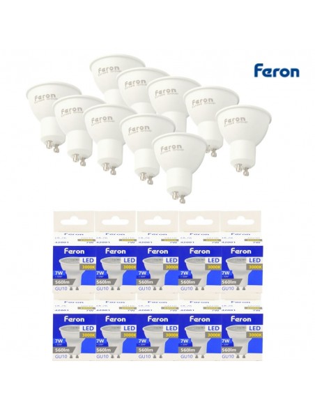 Bombilla dicroica led GU10 7w 3000k 110º