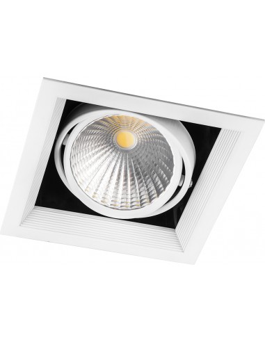 Foco downlight cuadrado orientable 1*30w 3000k