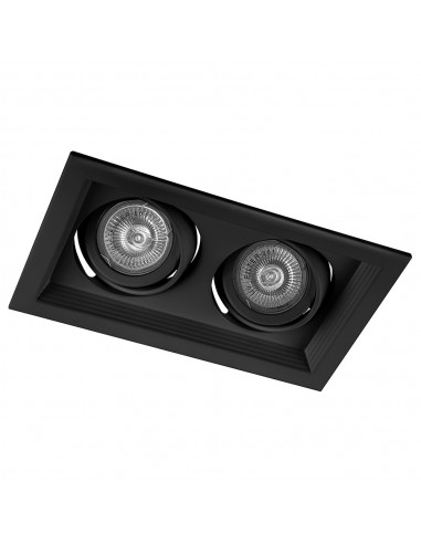 Foco downlight cuadrado orientabled 2 porta GU10