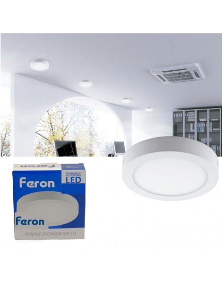 Plafón LED superficie FERON AL504, 12W, 6400K