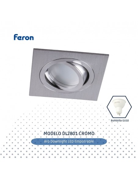 Aro downlight para bombillas GU10 orientable