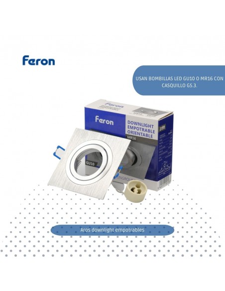 Aro downlight para bombillas GU10 orientable