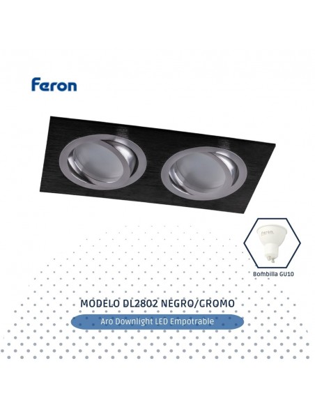 Aro downlight para bombillas GU10 orientable