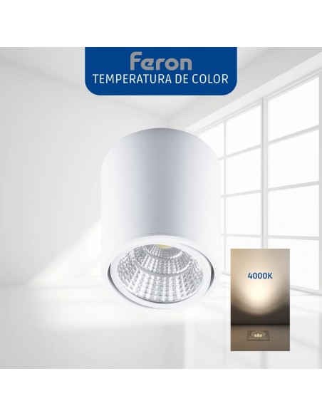 Luminaria de consignación LED FERON AL516, 15W, 4000K, 30°, blanco, empotrable