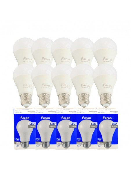 Bombilla Led E27 A60 globo 7w 4000K