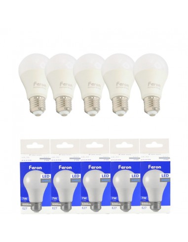 Bombilla Led E27 A60 globo 7W 6400K