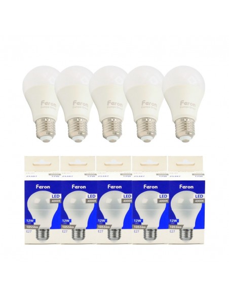 Bombilla Led E27 A60 globo 12w 4000K