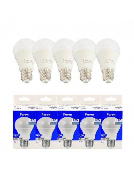 Bombilla Led E27 A60 globo 12w 6400K