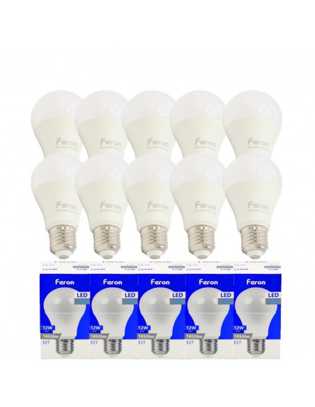 Bombilla Led E27 A60 globo 12w 6400K