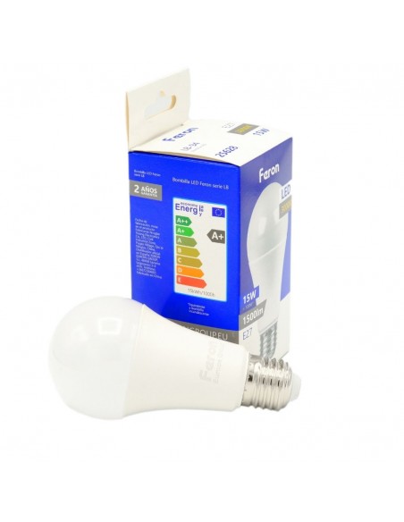 Bombilla Led E27 A60 globo 15w 3000K