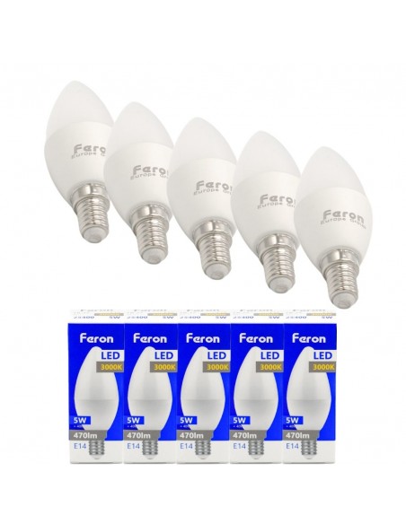 Bombilla Led E14 vela 5w 3000K