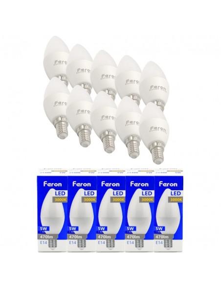 Bombilla Led E14 vela 5w 3000K