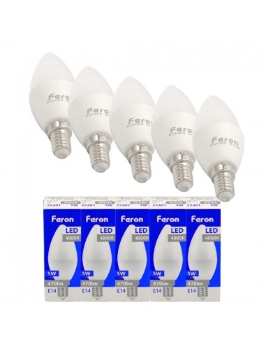 Bombilla Led E14 vela 5w 4000K