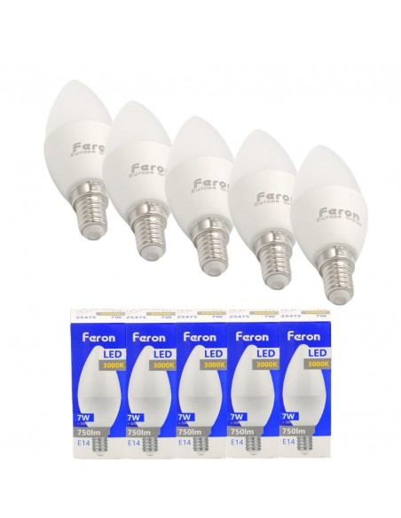Bombilla Led E14 vela 7w 3000K