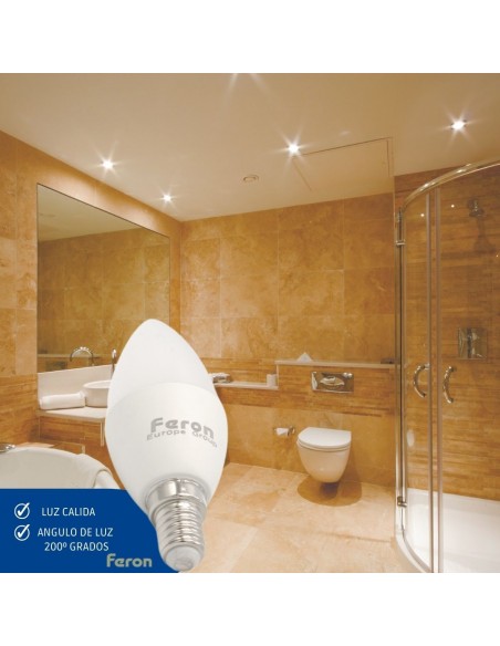 Bombilla Led E14 vela 7w 3000K