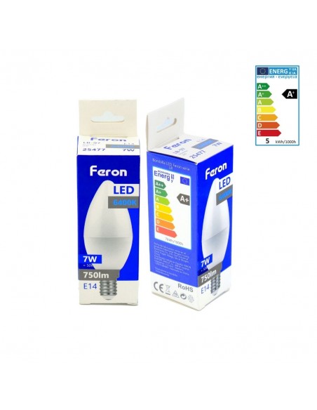 Bombilla Led E14 vela 7w 6400K
