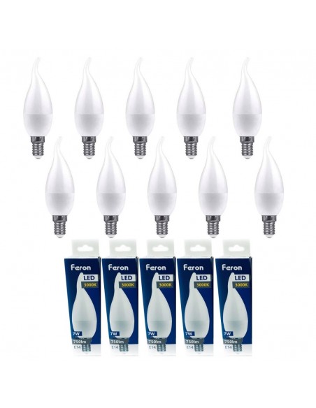 Bombilla Led E14 vela viento 7w 3000K