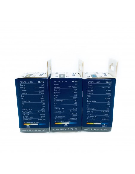 Bombilla LED FERON LB-95, G45, 6400k