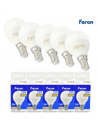 Bombilla dicroica Led E14 globo G45 7w 3000K