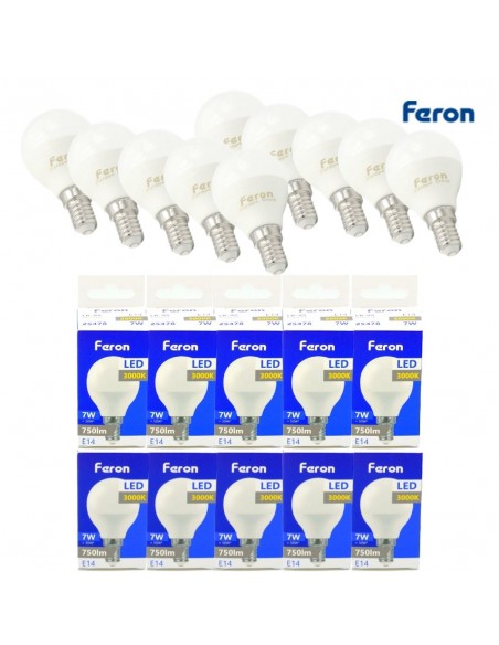 Bombilla dicroica Led E14 globo G45 7w 3000K