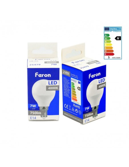 Bombilla Led E14 globo G45 7W 4000K