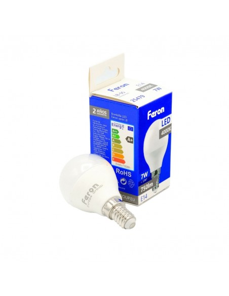 Bombilla Led E14 globo G45 7W 4000K