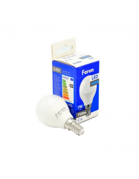 Bombilla Led E14 globo G45 7W 6400K