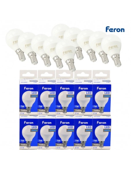 Bombilla Led E14 globo G45 7W 6400K