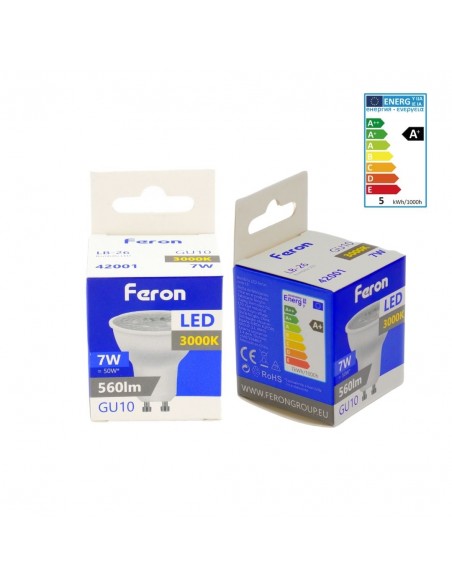 Bombilla dicroica led GU10 7w 3000k 38º