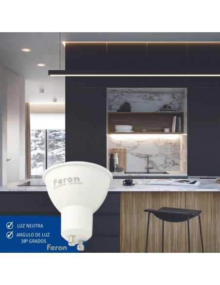 Bombilla dicroica led GU10 7w 4000k 38º