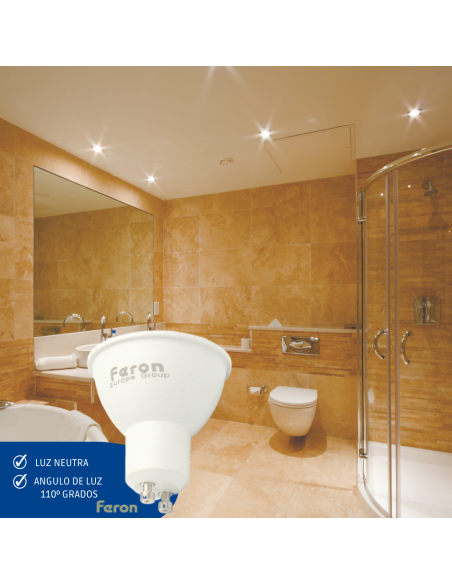 Bombilla dicroica led GU10 7w 4000k 110º
